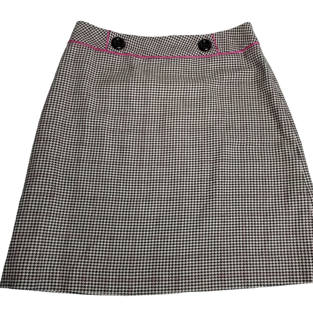 Casual Corner Vintage Gray Black Pink Cotton Lined Midi Skirt Excellent! Size 10